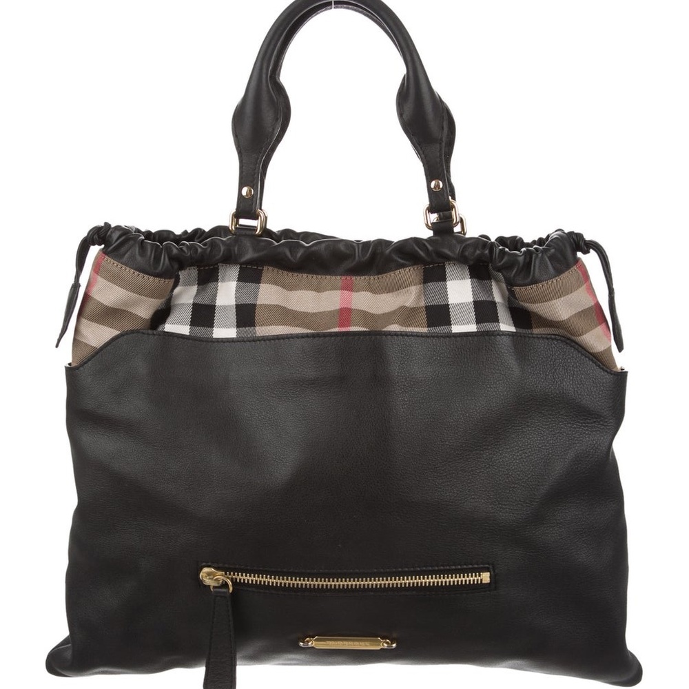 Black leather Burberry Big Crush tote